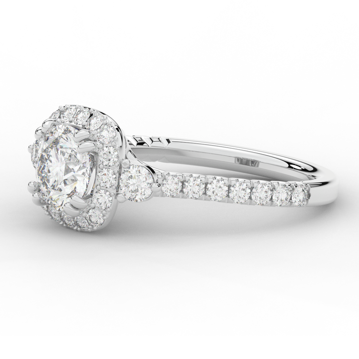 1.75CT.TW ROUND LAB DIAMOND HALO ENGAGEMENT RING