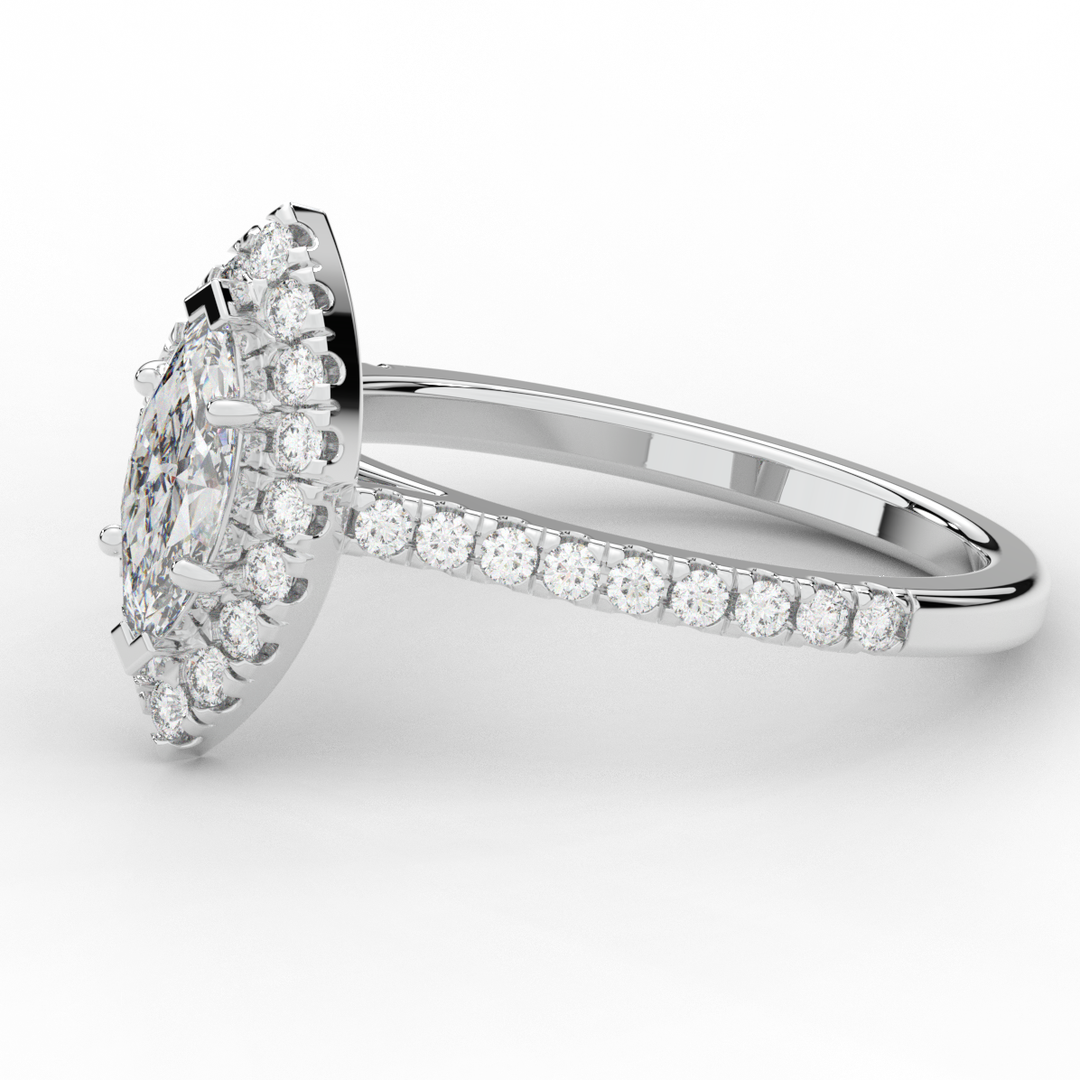 0.80CT.TW MARQUISE LAB DIAMOND HALO ENGAGEMENT RING