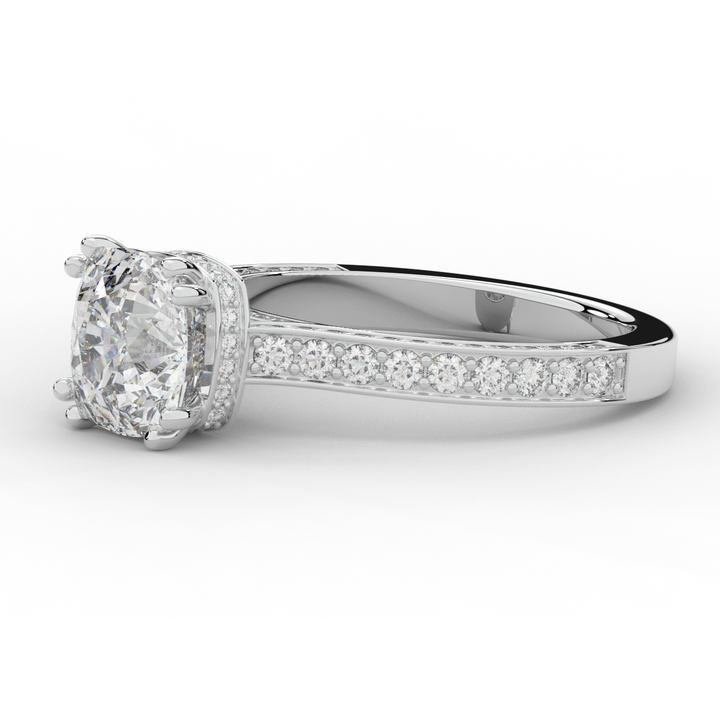 2.60CT.TW CUSHION LAB DIAMOND SOLITAIRE ENGAGEMENT RING