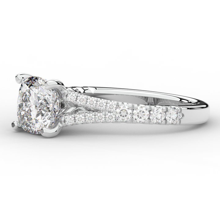 2.45CT.TW CUSHION LAB DIAMOND ENGAGEMENT RING