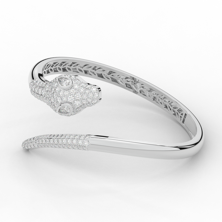 3.75CT.TW ROUND AND PEAR LAB DIAMOND SNAKE BANGLE