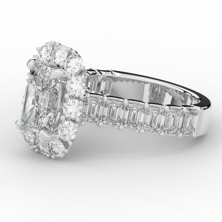 6.00CT.TW RADIANT LAB DIAMOND HALO ENGAGEMENT RING