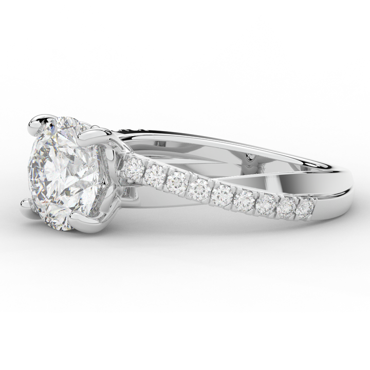 2.20CT.TW ROUND LAB DIAMOND TWISTBAND ENGAGEMENT RING