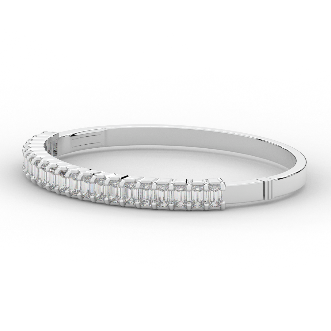 6.50CT.TW EMERALD CUT LAB DIAMOND BANGLE