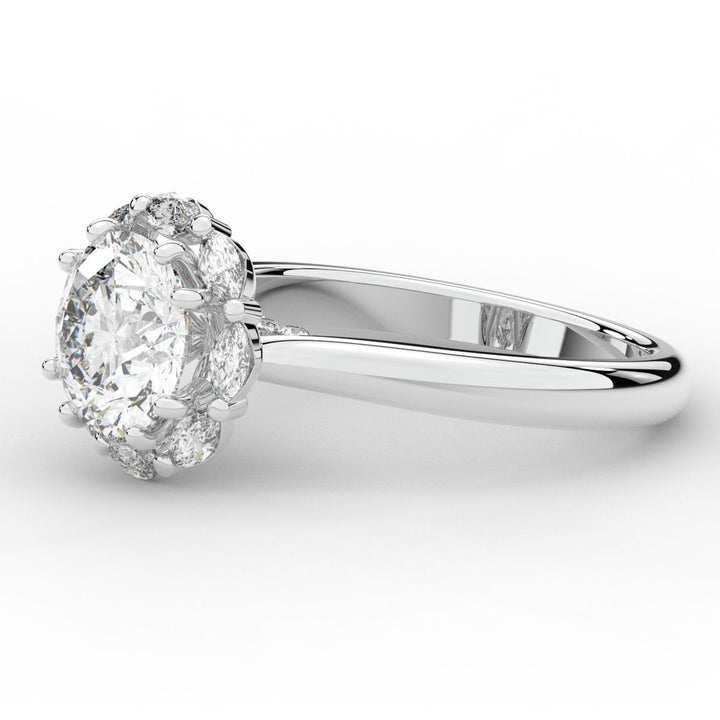 2.40CT.TW ROUND LAB DIAMOND HALO ENGAGEMENT RING