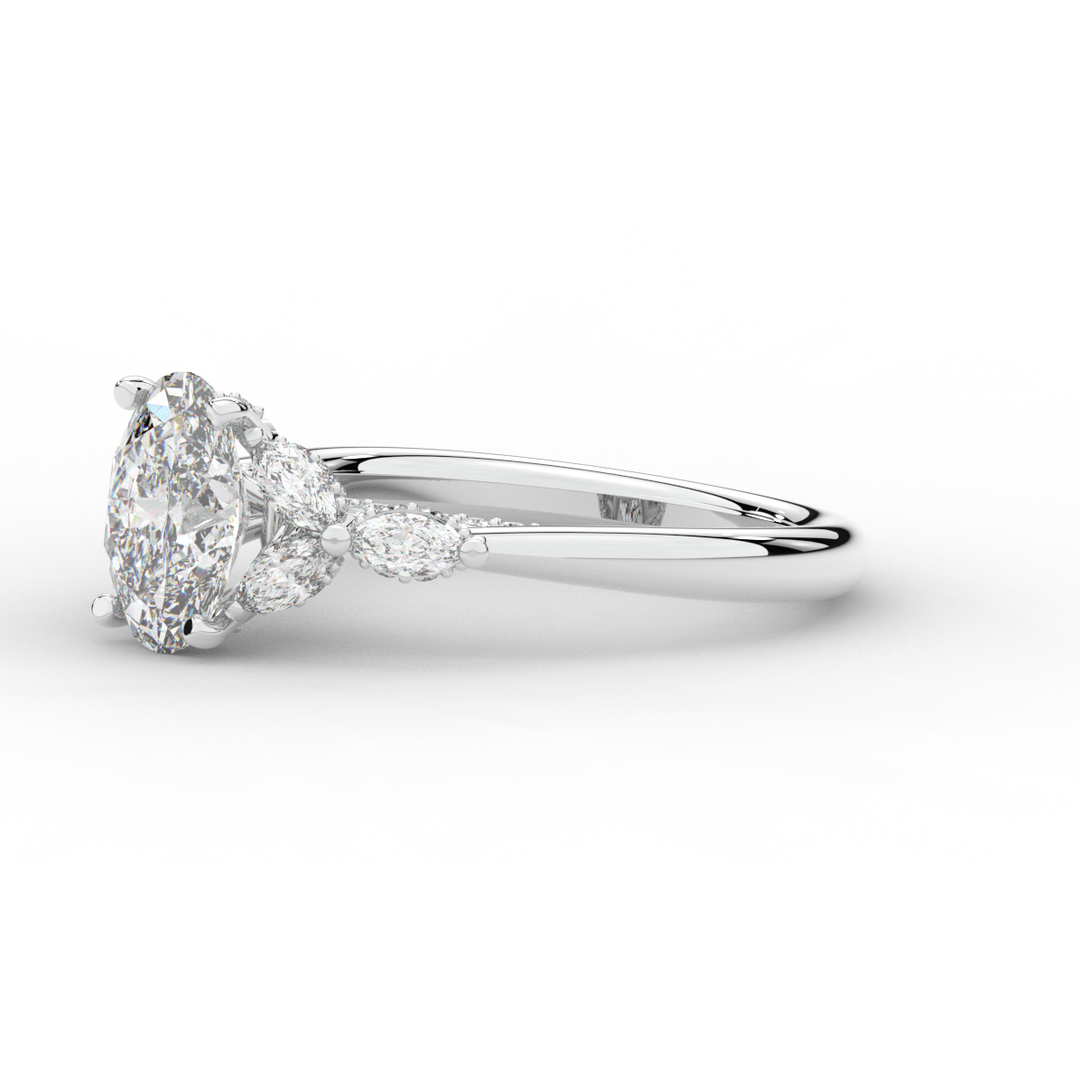 2.00CT.TW OVAL LAB DIAMOND ENGAGEMENT RING