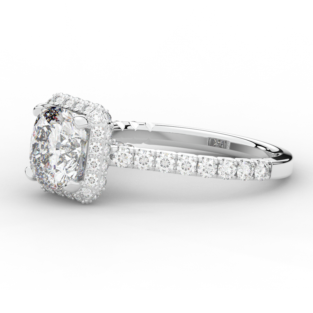 2.75CT.TW CUSHION LAB DIAMOND HALO ENGAGEMENT RING