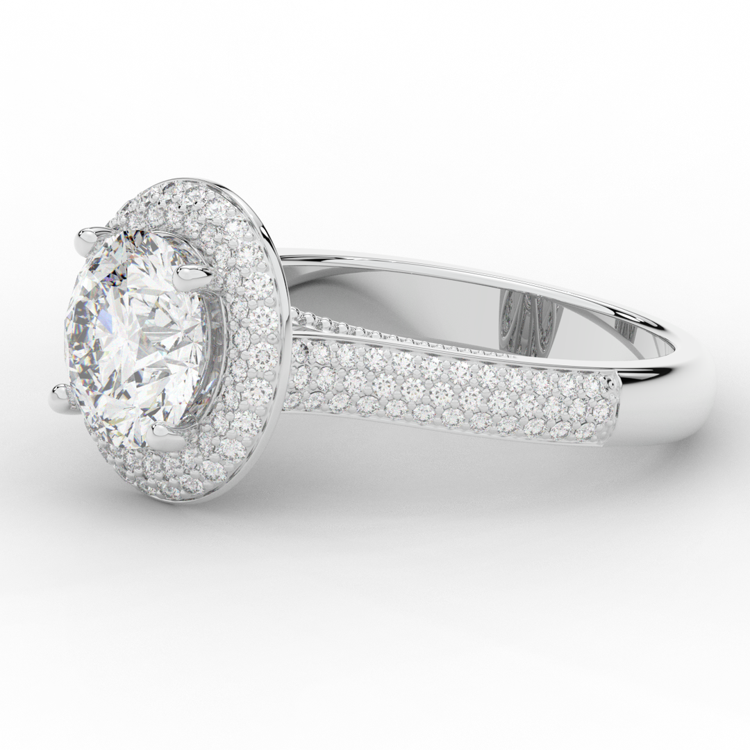 2.45CT.TW ROUND LAB DIAMOND HALO ENGAGEMENT RING