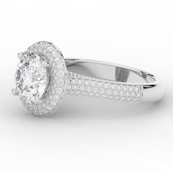 2.45CT.TW ROUND LAB DIAMOND HALO ENGAGEMENT RING