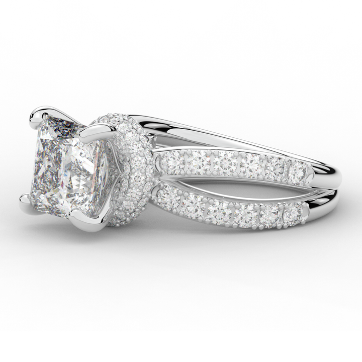 5.25CT.TW PRINCESS LAB DIAMOND ENGAGEMENT RING