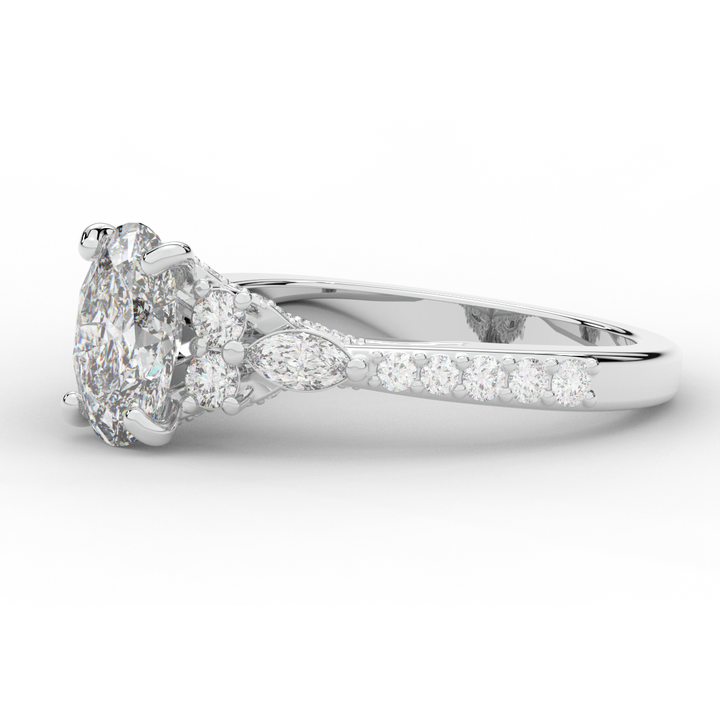 1.35CT.TW OVAL LAB DIAMOND ENGAGEMENT RING