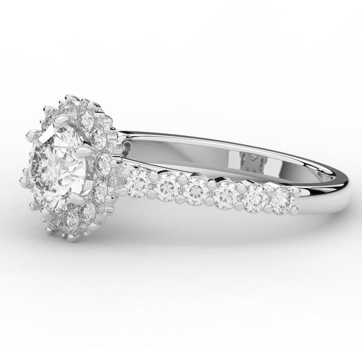 1.60CT.TW ROUND LAB DIAMOND HALO ENGAGEMENT RING