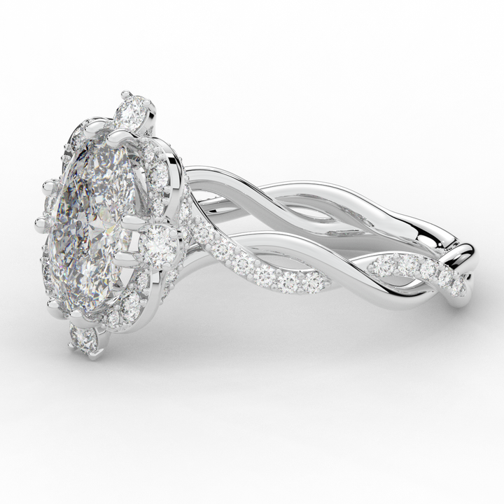 2.70CT.TW OVAL LAB DIAMOND HALO ENGAGEMENT RING