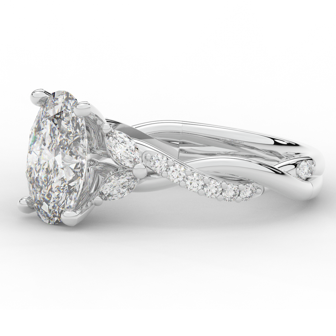 2.40CT.TW OVAL LAB DIAMOND TWIST ENGAGEMENT RING