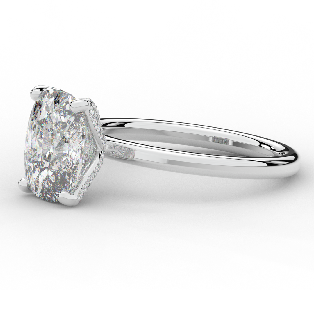 3.10CT.TW CUSHION LAB DIAMOND ENGAGEMENT RING