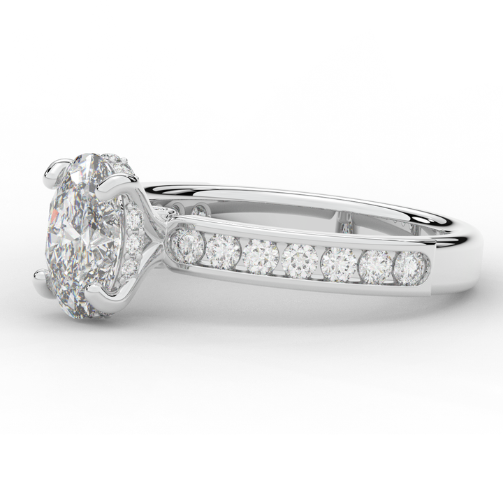 1.95CT.TW OVAL LAB DIAMOND UNDERHALO ENGAGEMENT RING