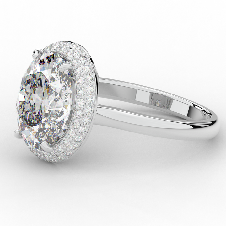 4.40CT.TW OVAL LAB DIAMOND HALO ENGAGEMENT RING