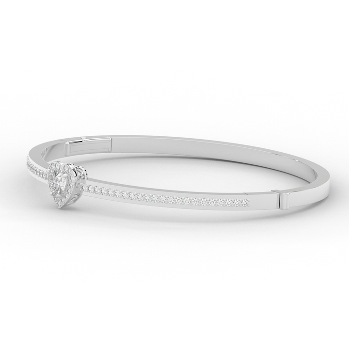 1.65CT.TW HEART AND ROUND LAB DIAMOND  BANGLE