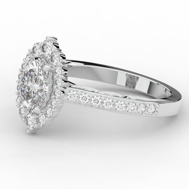 1.75CT.TW OVAL LAB DIAMOND HALO ENGAGEMENT RING