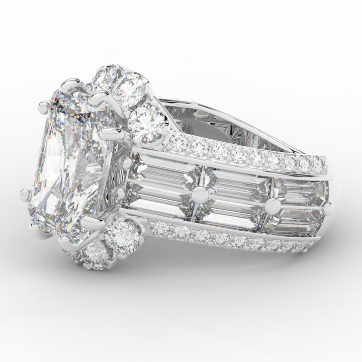 8.25CT.TW RADIANT LAB DIAMOND HALO ENGAGEMENT RING