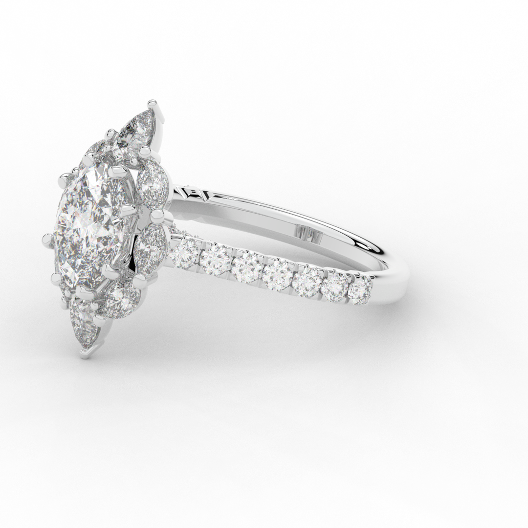 2.75CT.TW OVAL LAB DIAMOND HALO ENGAGEMENT RING