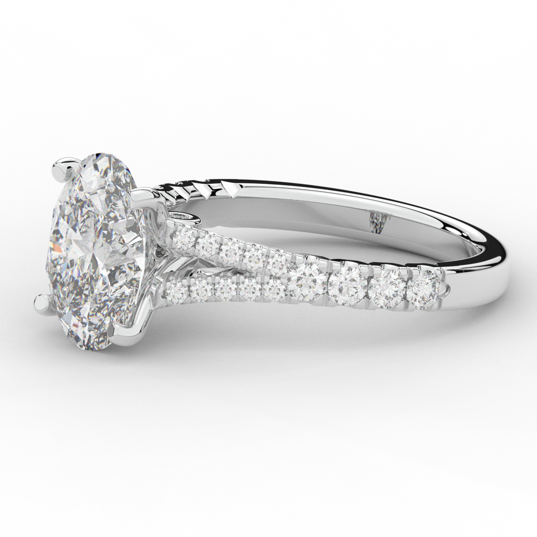 3.45CT.TW OVAL LAB DIAMOND ENGAGEMENT RING