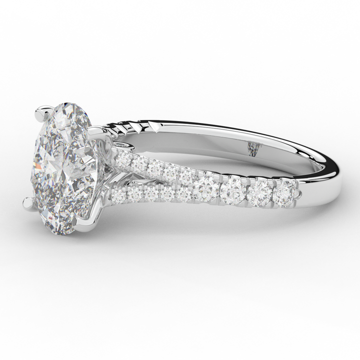 3.45CT.TW OVAL LAB DIAMOND ENGAGEMENT RING