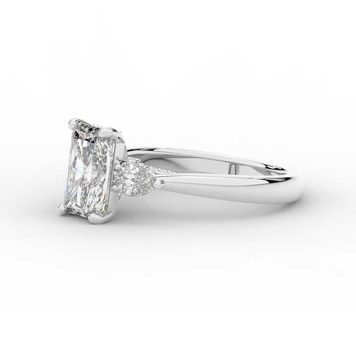 2.40CT.TW RADIANT LAB DIAMOND 3 STONE ENGAGEMENT RING