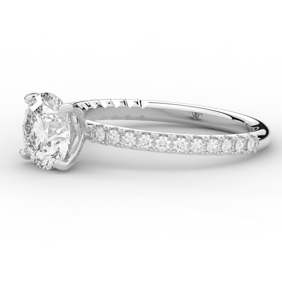 1.75CT.TW ROUND LAB DIAMOND SOLITAIRE ENGAGEMENT RING