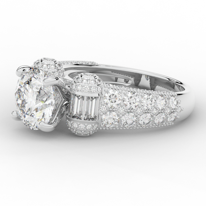 4.75CT.TW ROUND LAB DIAMOND ENGAGEMENT RING