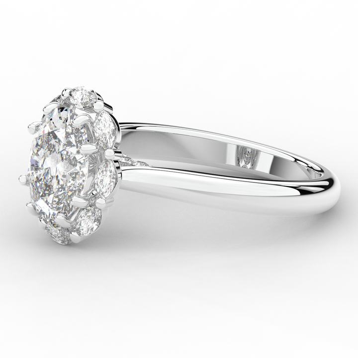 1.90CT.TW OVAL LAB DIAMOND HALO ENGAGEMENT RING