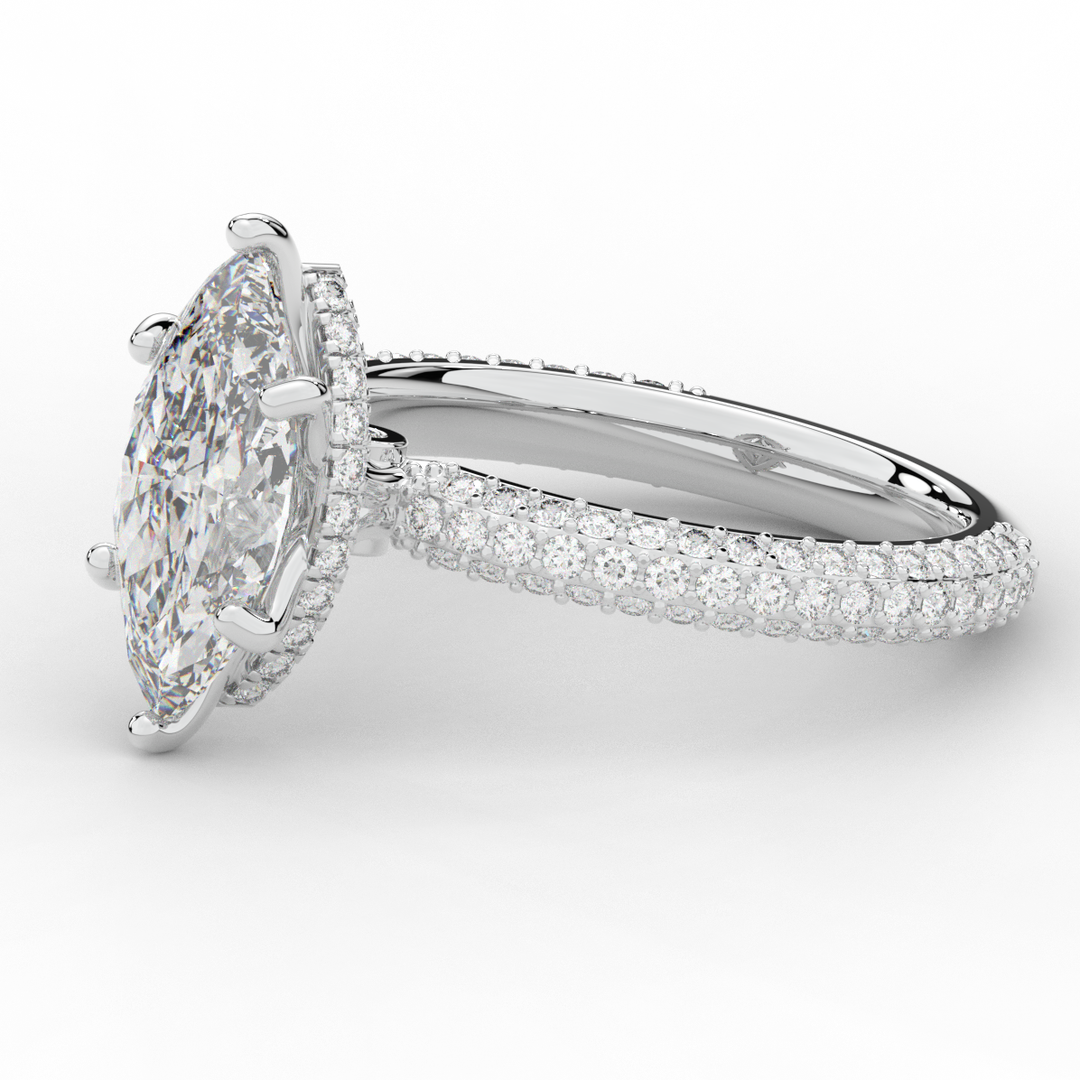 2.60CT.TW MARQUISE LAB DIAMOND ENGAGEMENT RING