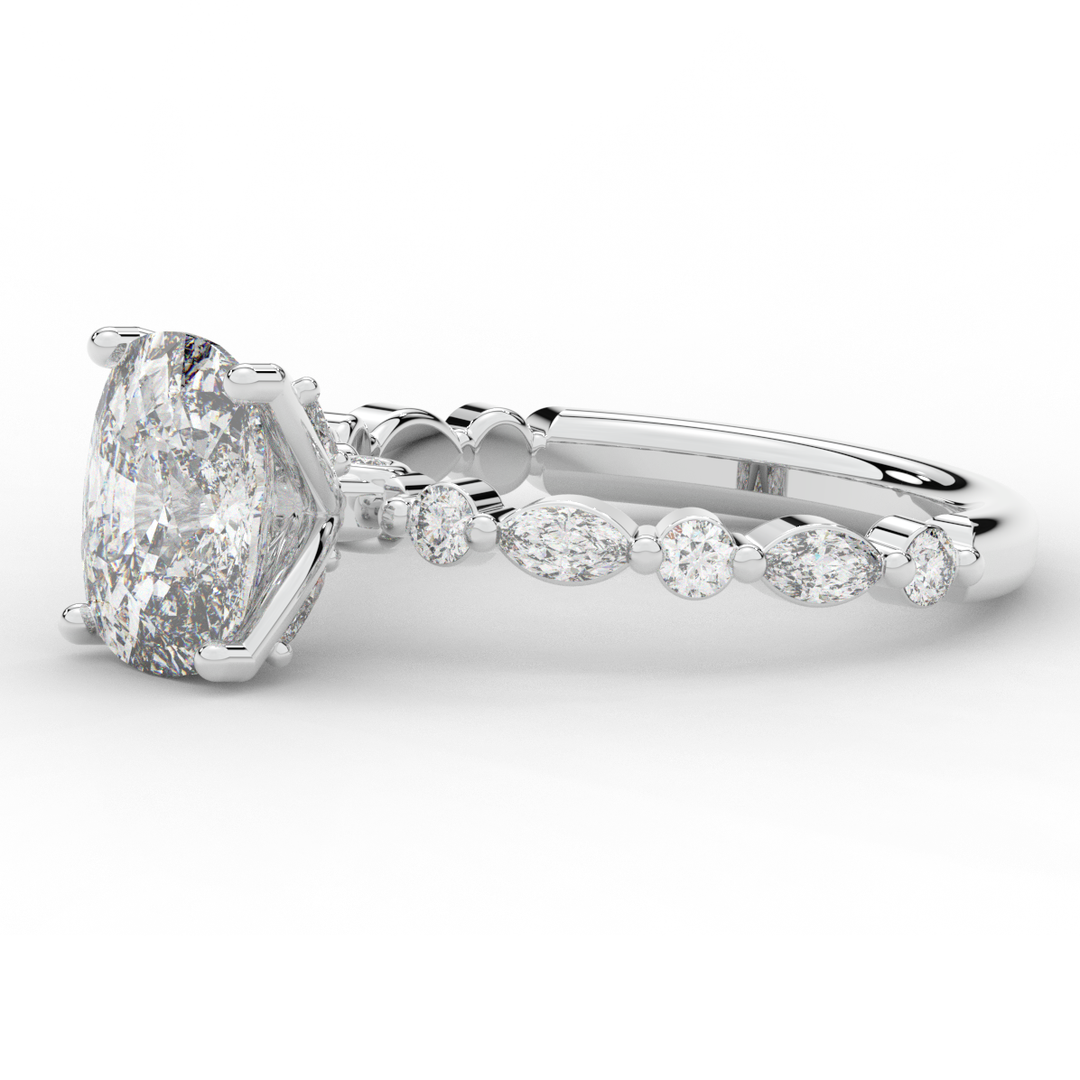 2.60CT.TW CUSHION LAB DIAMOND SOLITAIRE ENGAGEMENT RING