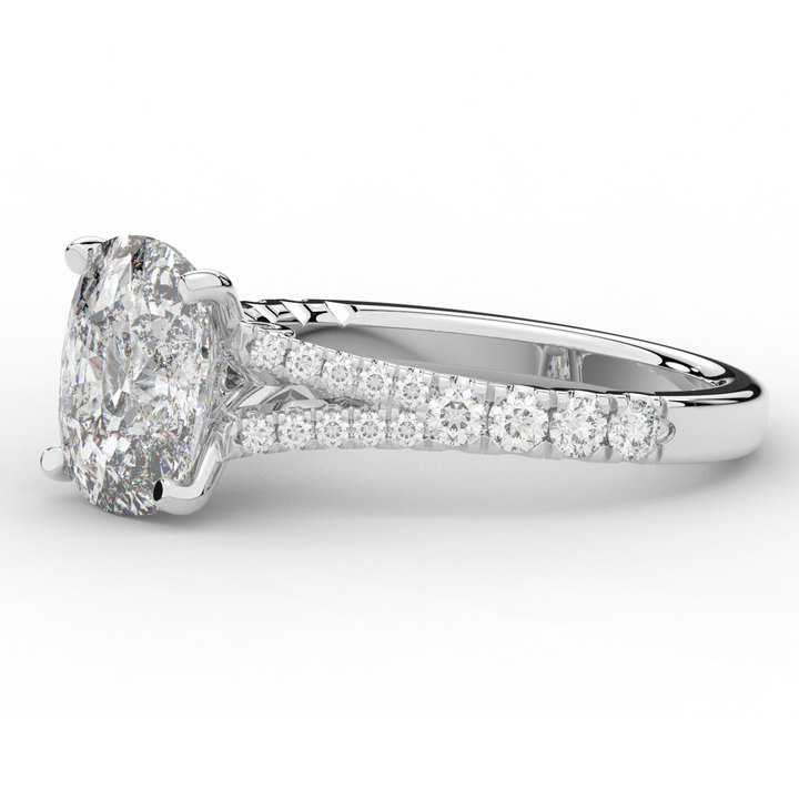 3.45CT.TW CUSHION LAB DIAMOND ENGAGEMENT RING