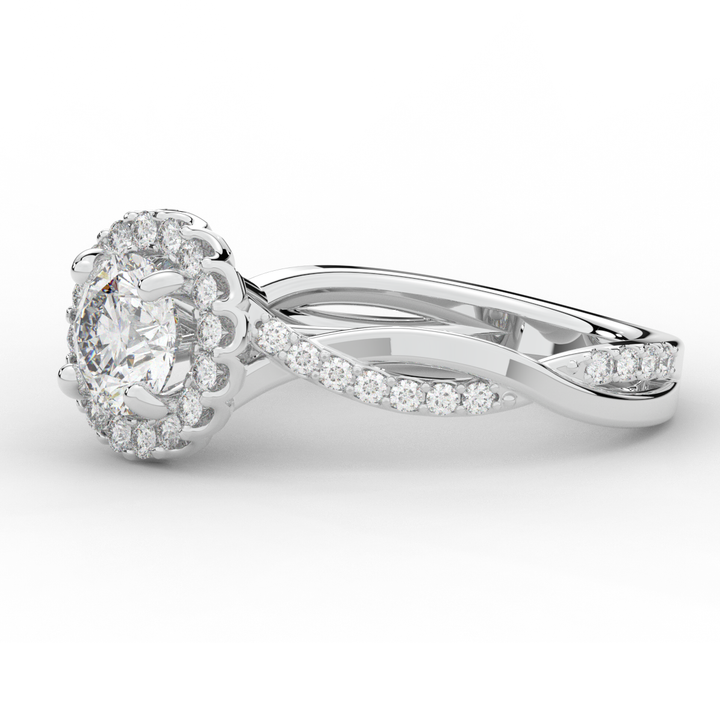 1.30CT.TW ROUND LAB DIAMOND ENGAGEMENT RING