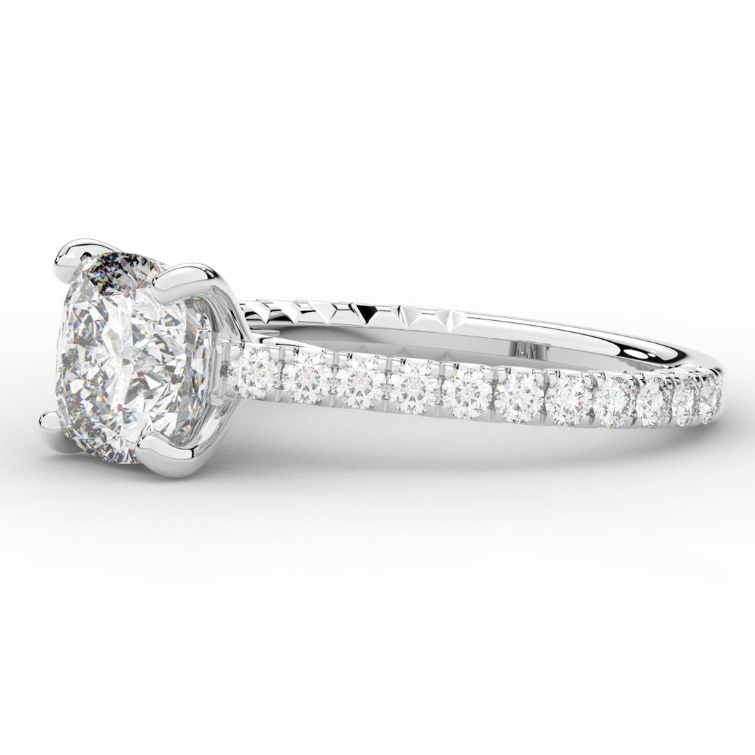 2.40CT.TW CUSHION LAB DIAMOND ENGAGEMENT RING