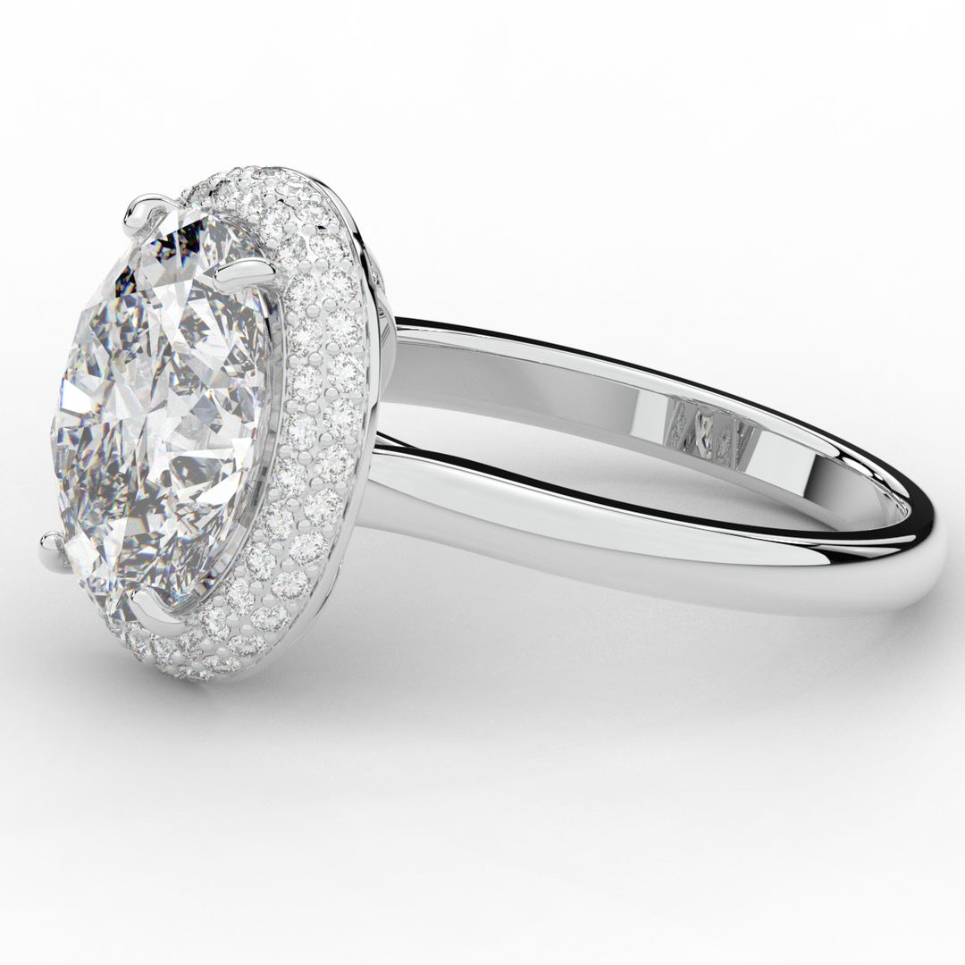 4.40CT.TW OVAL LAB DIAMOND HALO ENGAGEMENT RING