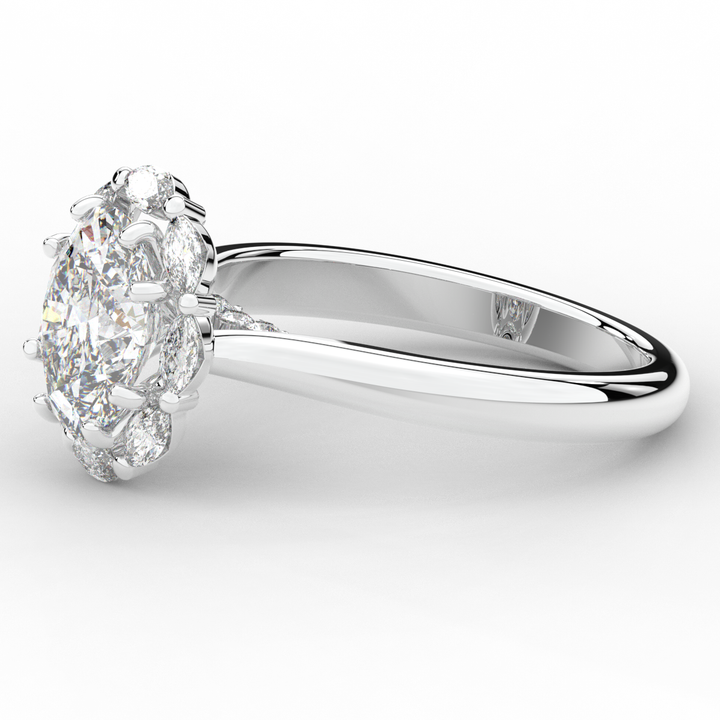 1.90CT.TW OVAL LAB DIAMOND HALO ENGAGEMENT RING