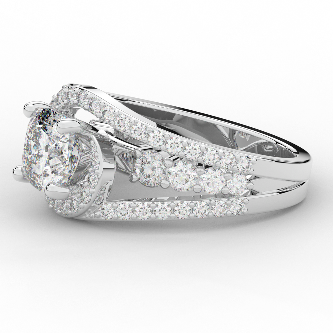 3.30CT.TW CUSHION LAB DIAMOND ENGAGEMENT RING