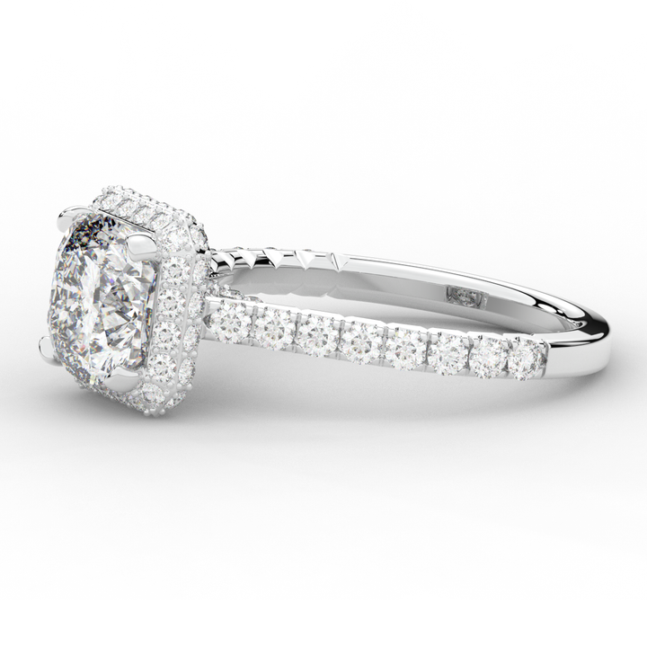 2.75CT.TW CUSHION LAB DIAMOND HALO ENGAGEMENT RING