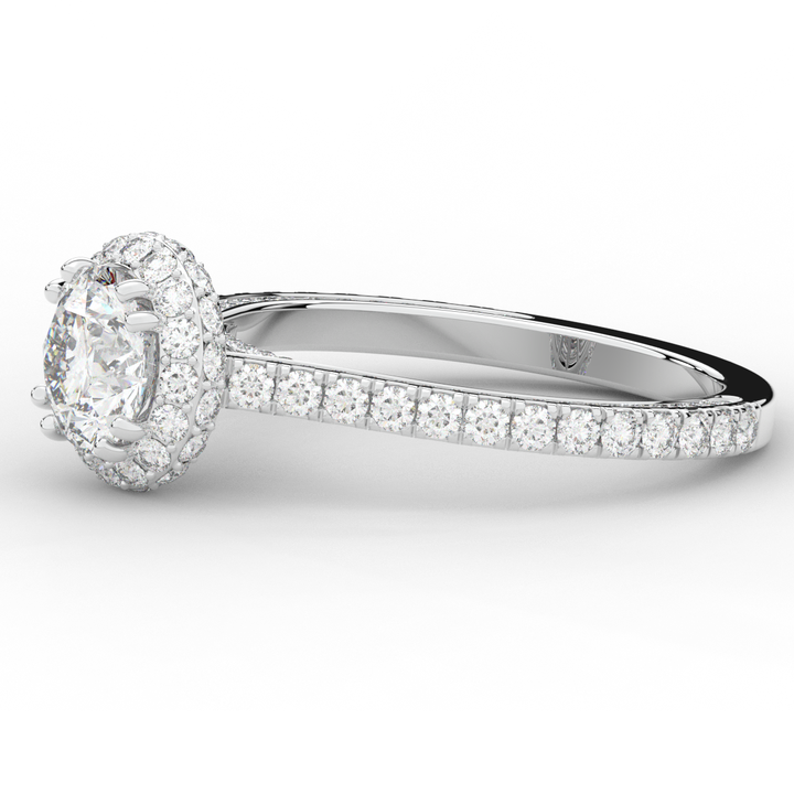 1.90CT.TW ROUND LAB DIAMOND HALO ENGAGEMENT RING