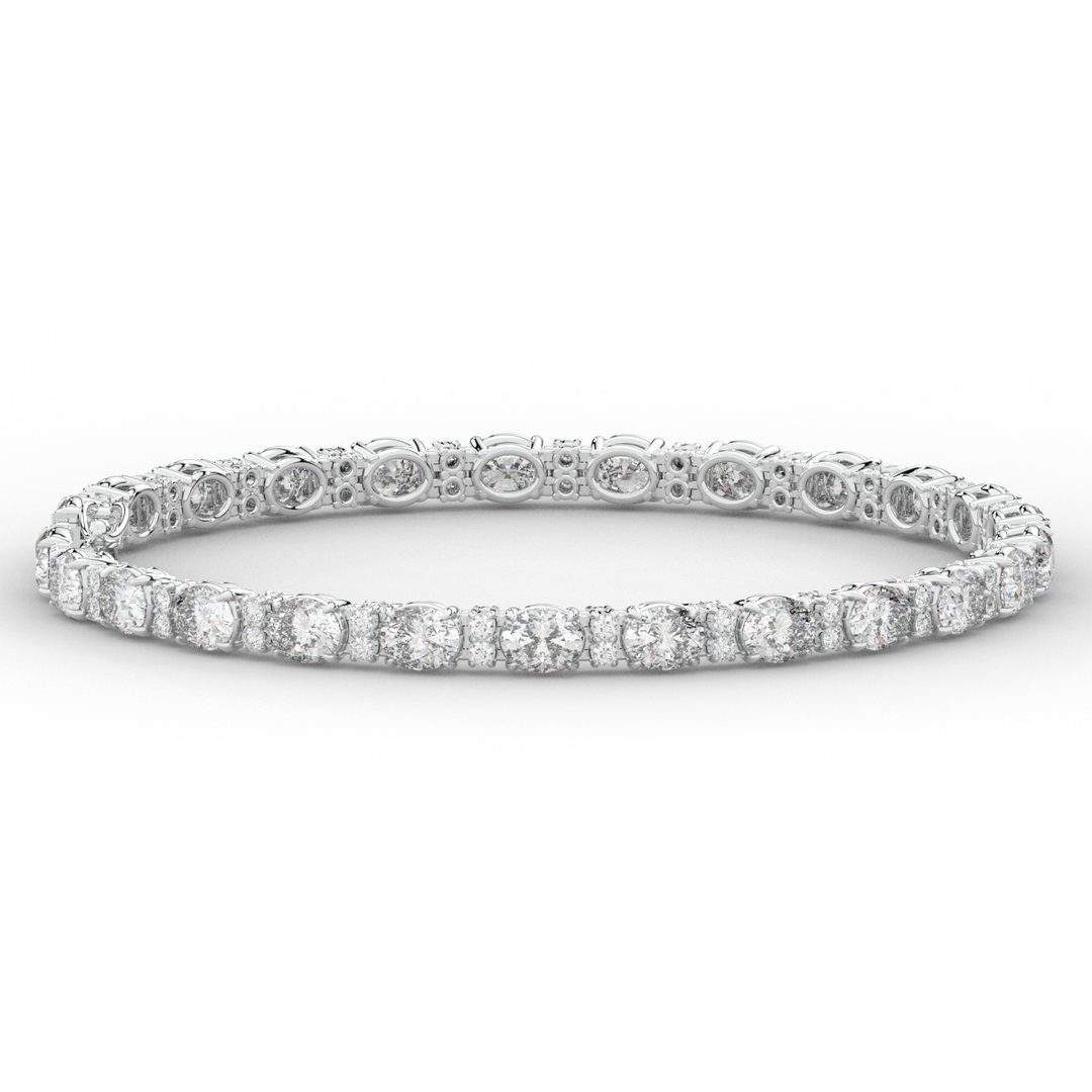 9.25CT.TW OVAL AND ROUND LAB DIAMOND TENNIS BRACELET - Nazarelle