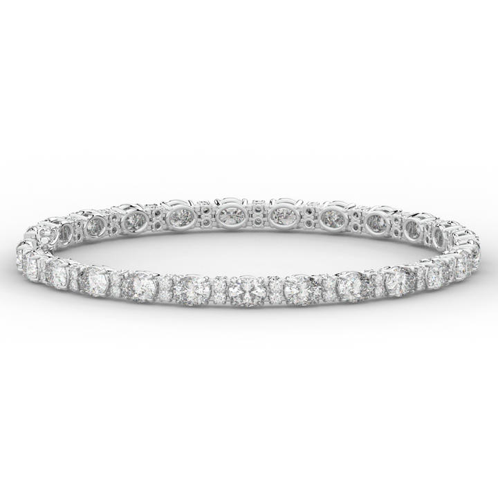 9.25CT.TW OVAL AND ROUND LAB DIAMOND TENNIS BRACELET - Nazarelle