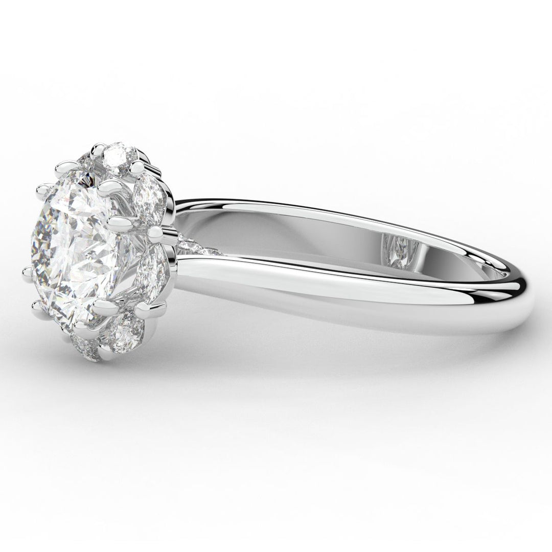 2.40CT.TW ROUND LAB DIAMOND HALO ENGAGEMENT RING