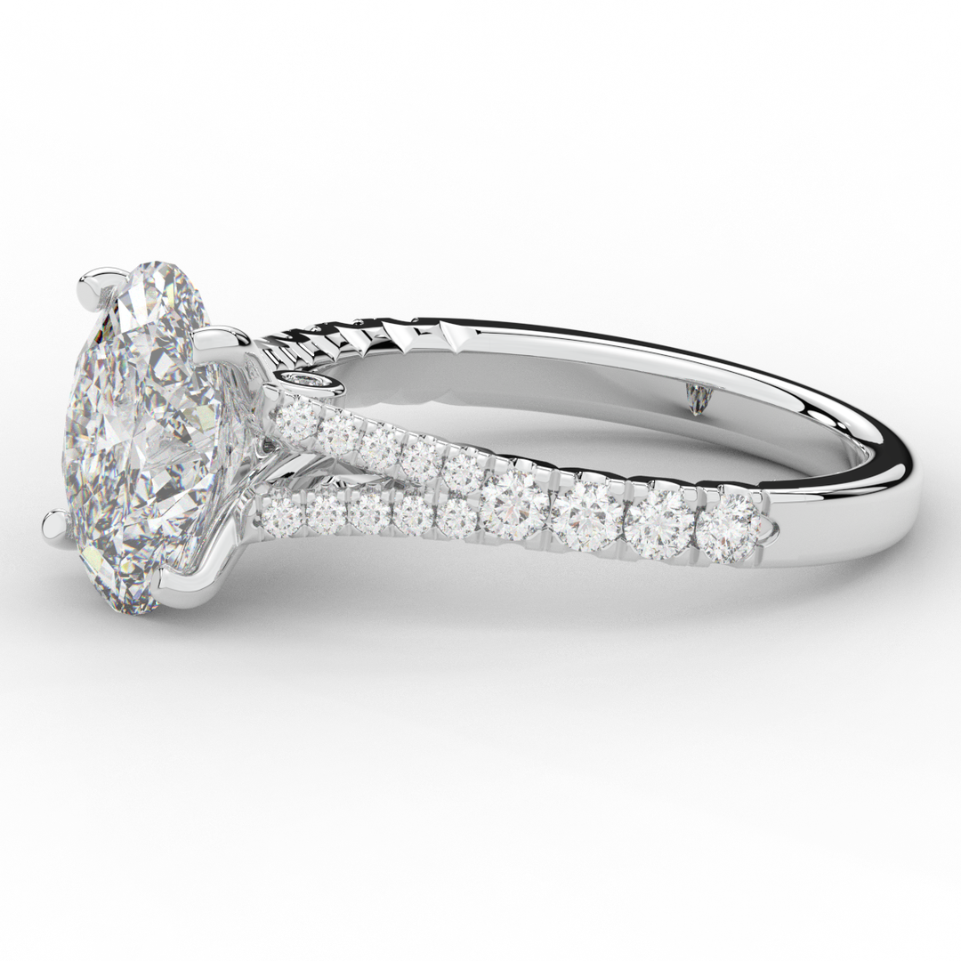 3.45CT.TW OVAL LAB DIAMOND ENGAGEMENT RING