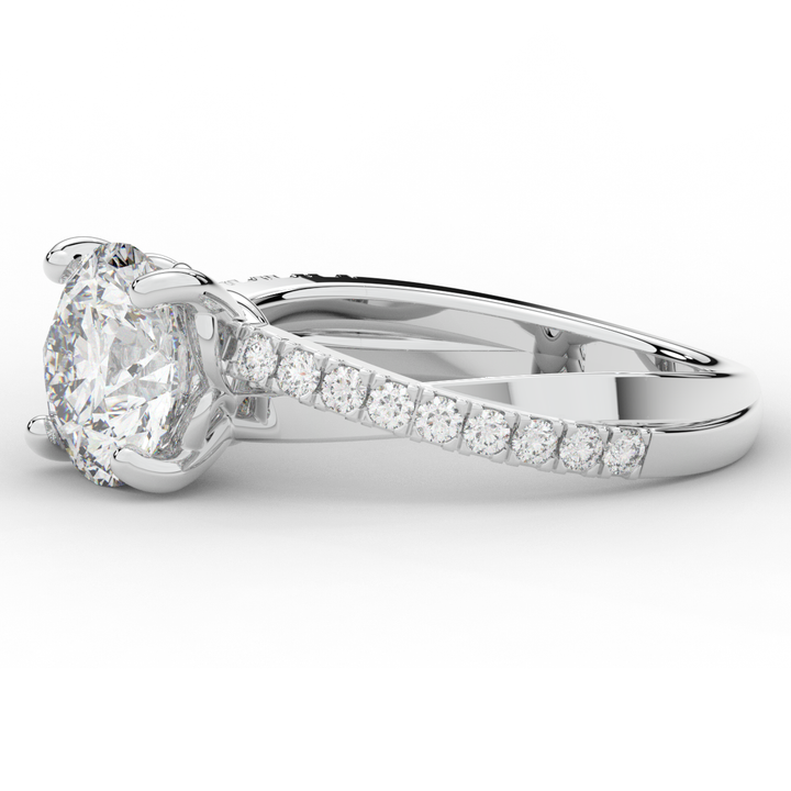 2.20CT.TW ROUND LAB DIAMOND TWISTBAND ENGAGEMENT RING