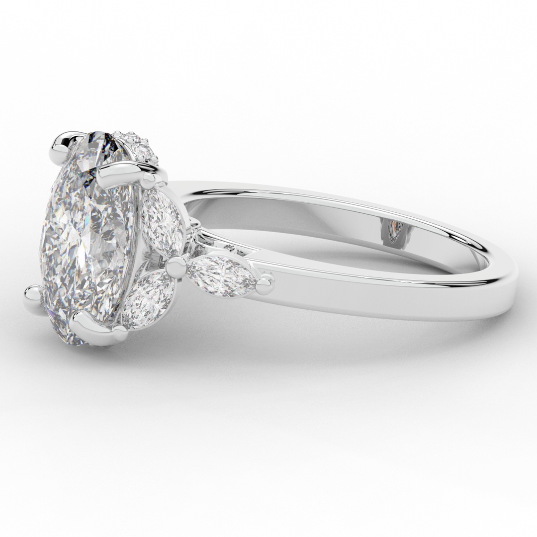 2.85CT.TW OVAL LAB DIAMOND ENGAGEMENT RING