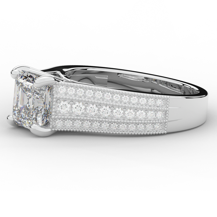 3.55CT.TW ASSCHER LAB DIAMOND ENGAGEMENT RING