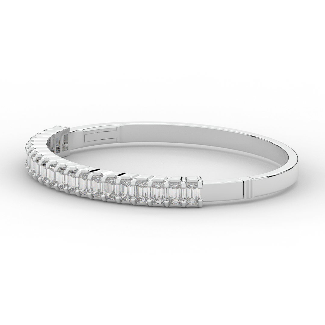 6.50CT.TW EMERALD CUT LAB DIAMOND BANGLE