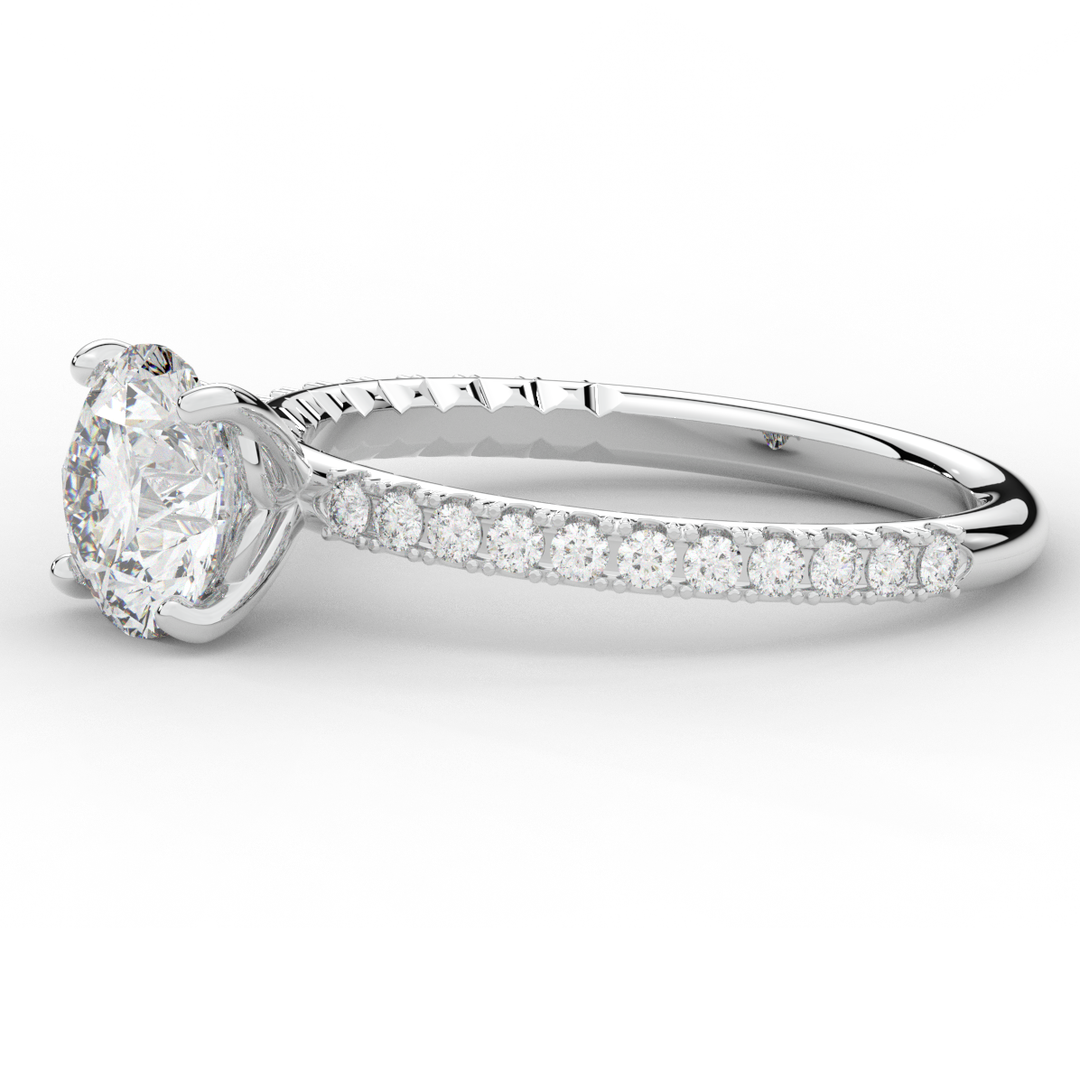 1.75CT.TW ROUND LAB DIAMOND SOLITAIRE ENGAGEMENT RING